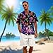 Funny Cowboy Skull and Raccoon Hawaiian Shirt Button Down Beach Holiday Aloha Tropical Rave Shirt Men Neon Party Outfits