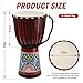 Wood Djembe Drum, 10'' x 19''Carved Mahogany African Drums with Goatskin Drumhead, West African Styled Professional Djembe Hand Drum for Adults Beginners