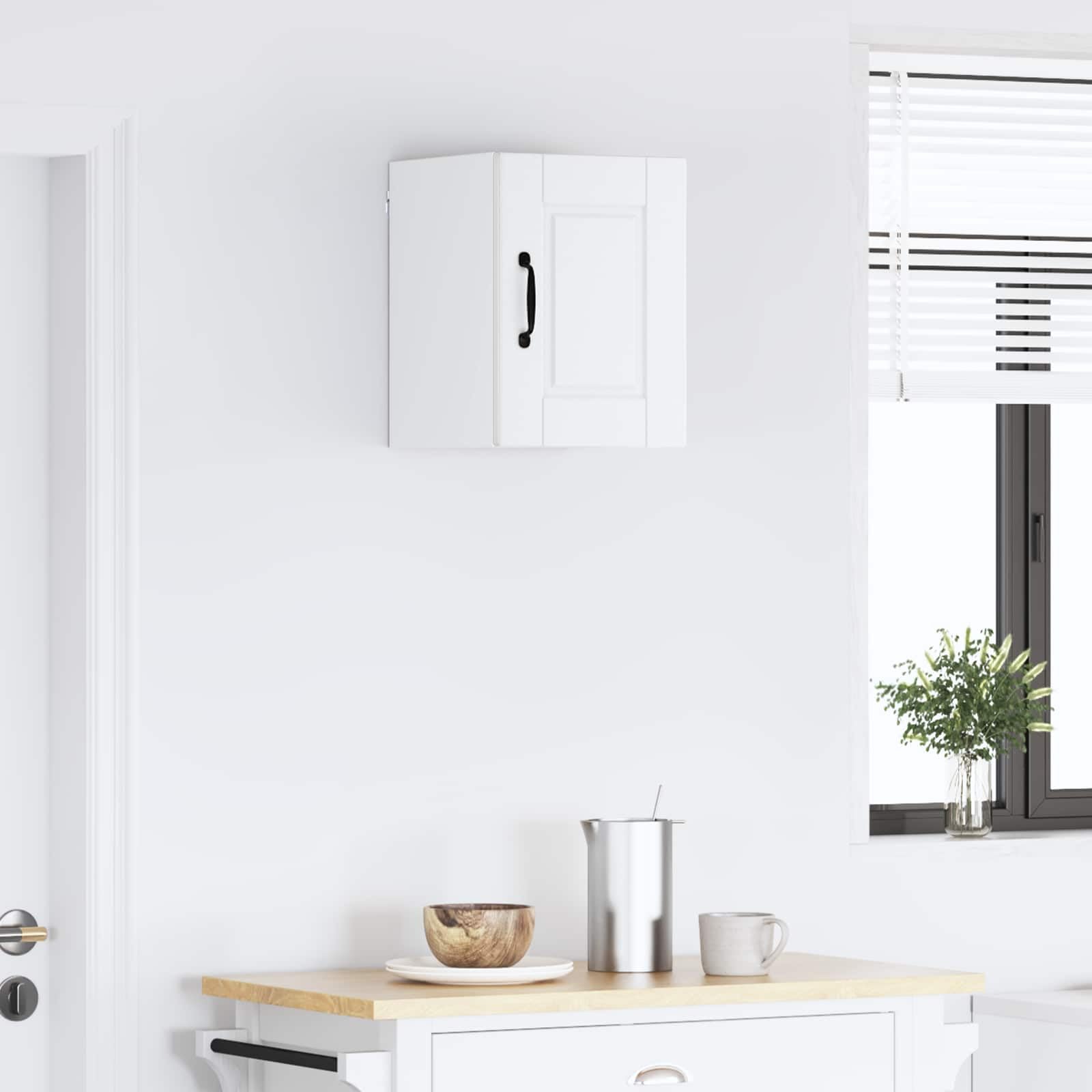 Wandschrank Porto Weiß Holzwerkstoff 30 x 31 x 40 cm mit Regal Wandmontage Küchenschrank für Aufbewahrung Stauraum und Moderne Küchenorganisation