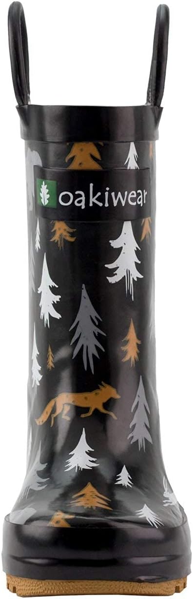 OAKI Toddler Rain Boots - Perfect Kids Rain Boots for Any Weather - Durable Rubber Baby Rain Boots Keep Little Feet Dry, Lightweight Waterproof with Easy-on Handle