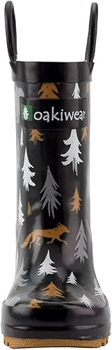 Miniatura 4 de OAKI Botas de lluvia de goma impermeables para niños con asas fáciles de poner