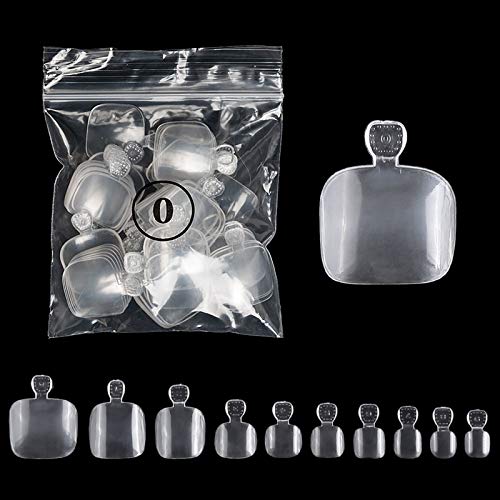 AORAEM Fake Toenails 500Pcs Clear Atificial Full Cover False Nail Tip with Bag for Nail Salons and DIY Foot Decoration (Clear)