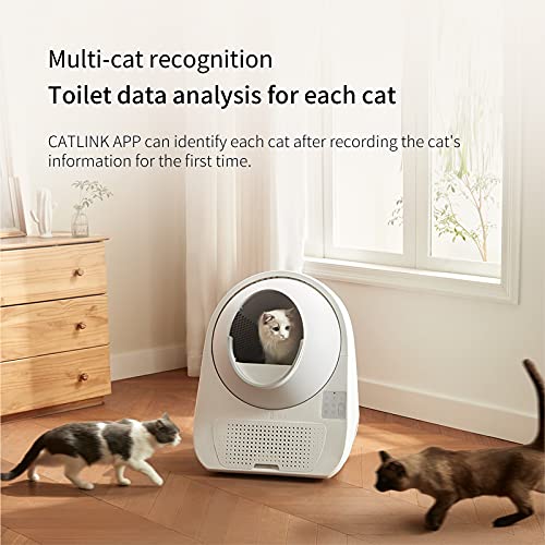 CATLINK Self Cleaning Automatic Litter Box for Cats 3.3~22lbs-APP Control,Double Odor Removal-Extra Large with 40 Liners&1 Carbon Filter Box Included -Smart Robot Cat Litter Box (New Version) - Thumbnail 5