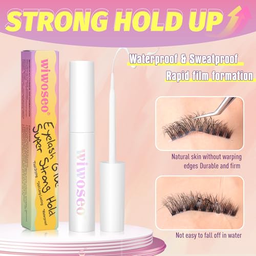Wiwoseo 15-40 LASH GLUE Eyelash Glue Super Strong Hold Lashes Glue For Lash Extensions Clear Eyelash Adhesive Glue thumb #2