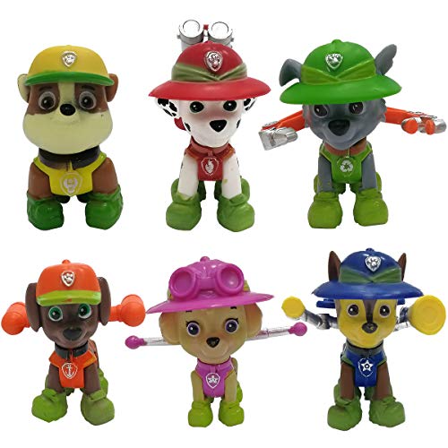 WENTS Paw Patrol Tortenfiguren, 6er Paw Patrol MiniFiguren Tortendeko, Cake Topper, Geburtstags Party liefert Cupcake Figuren, Party Kuchen Dekoration Lieferungen, Tortendeko Junge