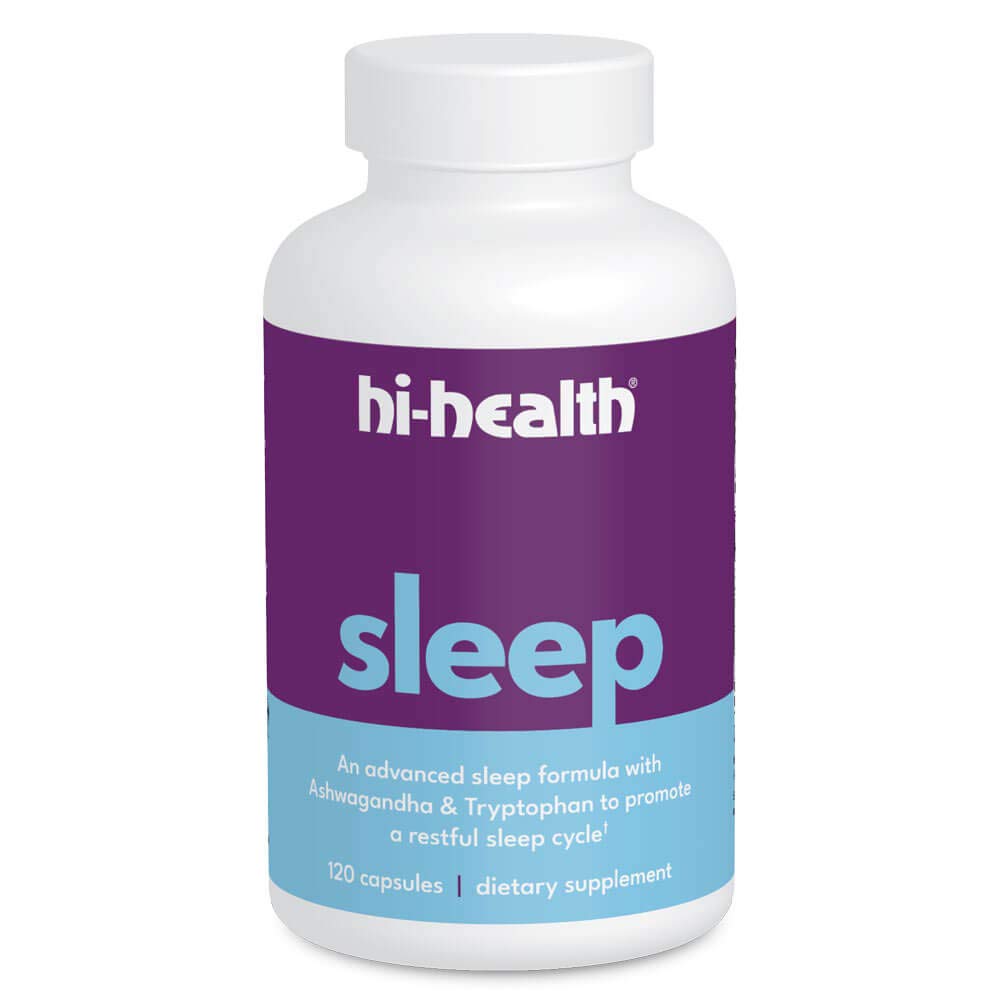 Hi-HealthAdvanced Sleep Formula | Natural Sleep Aid | Clinically Tested Ashwagandha | Melatonin, Chamomile, Valerian, Theanine, GABA, Tryptophan (120 Capsules)