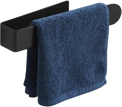 Hand Towel Holder, Self Adhesive Hand Towel Bar,Stainless Steel Bathroom Towel Racks Stick on Wall, Black