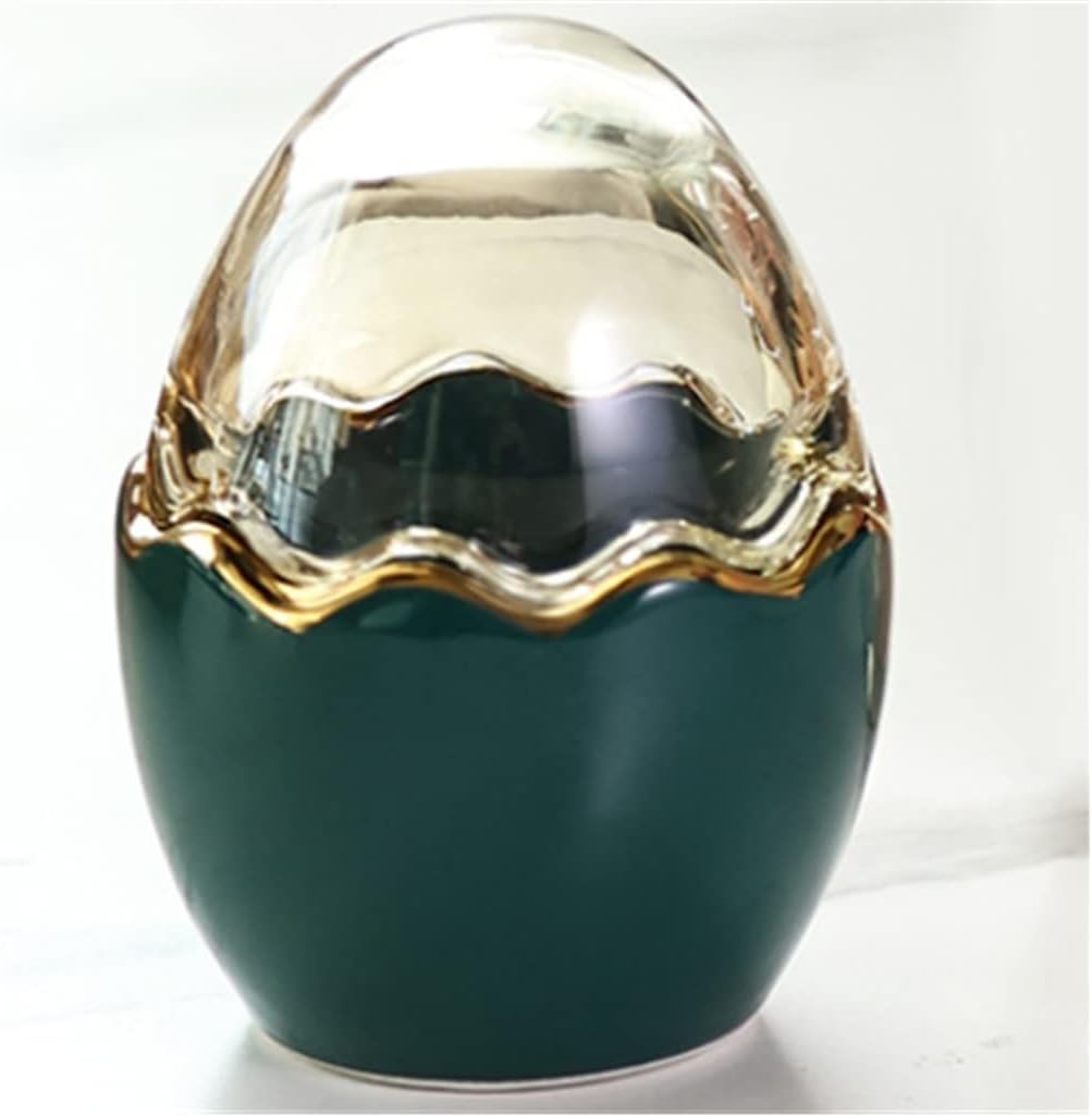 Transparent Glass Ceramic Egg-Shaped Cotton Swab Box dust-Proof Toothpick Holder Storage Box