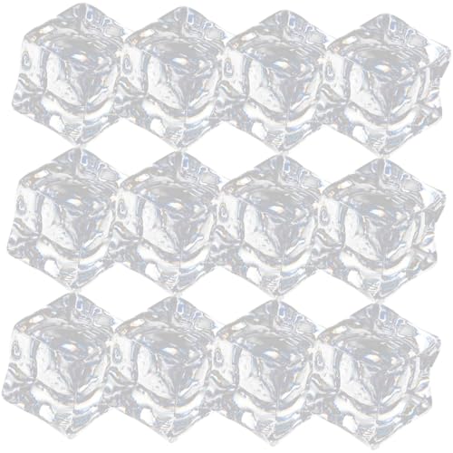 TOYANDONA 60 piezas Cubitos Hielo Reutilizables Cuadrados de Plástico Transparente para Fotografía Decoración Manualidades Fiesta