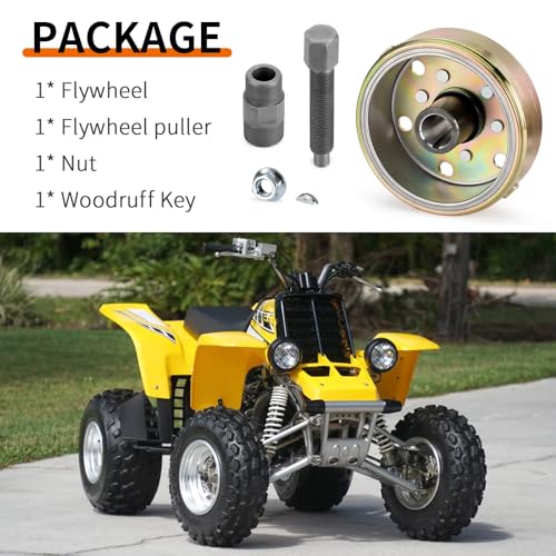 Image of Flywheel Rotor & Flywheel Puller & Woodruff Key Nut for Yamaha Banshee 350 1987-2006