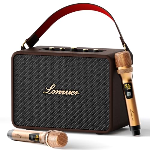 18000mAh Rechargeable 120W Loud Bass Retro Portable Karaoke Machine Bluetooth Speaker with...