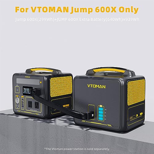 Image of VTOMAN Jump 600X 640Wh LiFePO4 Extra Battery for Jump 600X Power Station | Portable Backup Expansion Battery with BMS Protection, Automatic Switchover, Uninterrupted Output