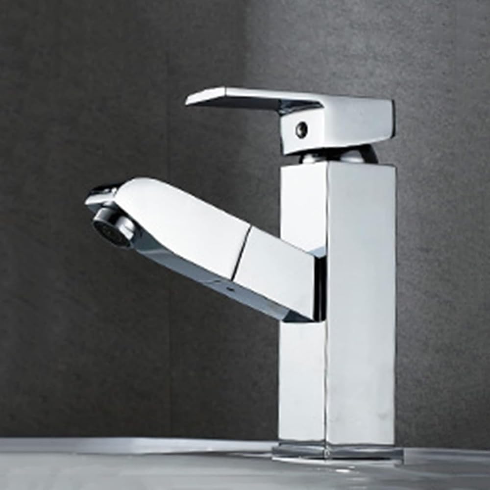 Robinet de salle de bain monotrou à tirette pour simplifier la routine beauté matinale