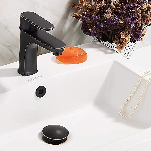 Image of REGALMIX Vessel Sink Drain, Anti-Clogging & Anti-Explosion, Oil Rubbed Bronze, RWF083K