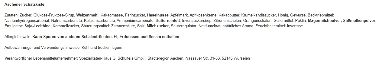 Aachener Schatzkiste Printen & Lebkuchenmischung