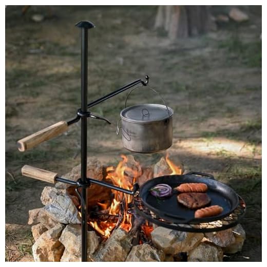 HZGAMER Fire Pit Grill, Adjustable Swivel Campfire Grill Heavy Duty BBQ Steel Grate, Over Fire Camping Grill for Outdoor Barbecue Over Open Fire