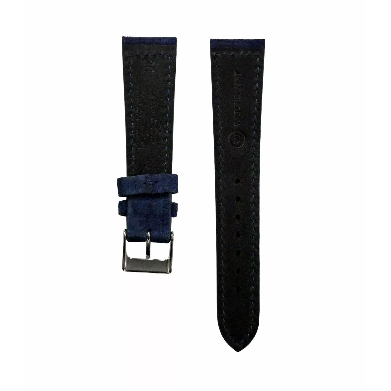 Classic Wildleder-Uhrenarmband | 8 Farben - 18, 19, 20, 21, 22 mm - Schließe: Silber Poliert | Leder | Ersatz-Armband
