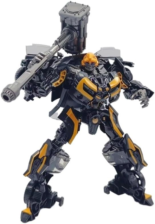 Miniatura 2 de Transformation Bumblebee Figura de acción Juguetes Obra maestra Modelo de película Deluxe Deformation Car Robot (negro)
