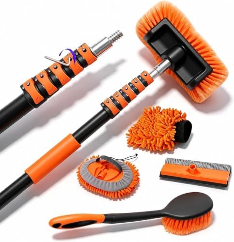 18FT Reach Car Wash Brush with Long Handle, Car Washing Kit with ...