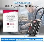 TSA Approved Cable Luggage Locks, Re-settable Combination with Alloy Body, Black 2 Locks. - Image 3