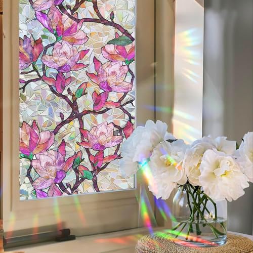 Vinilo decorativo privacidad ventana Magnolia rosa 31.5x78.7 in miniatura 4