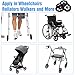 MBAIYO 4 Pack 8 Inch Wheelchair Walker Wheels, Rubber Walker with Wheels Anti-Slip PU Tires Wheelchair Wheel Replacement Durable ABS Hub Easy Install Front Wheel