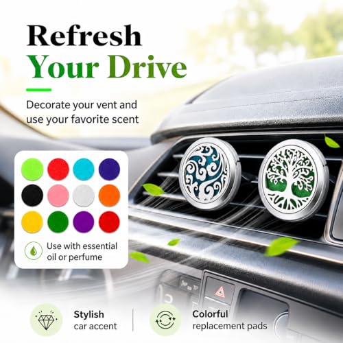 2 Pack Car Vent Essential Oil Clips
