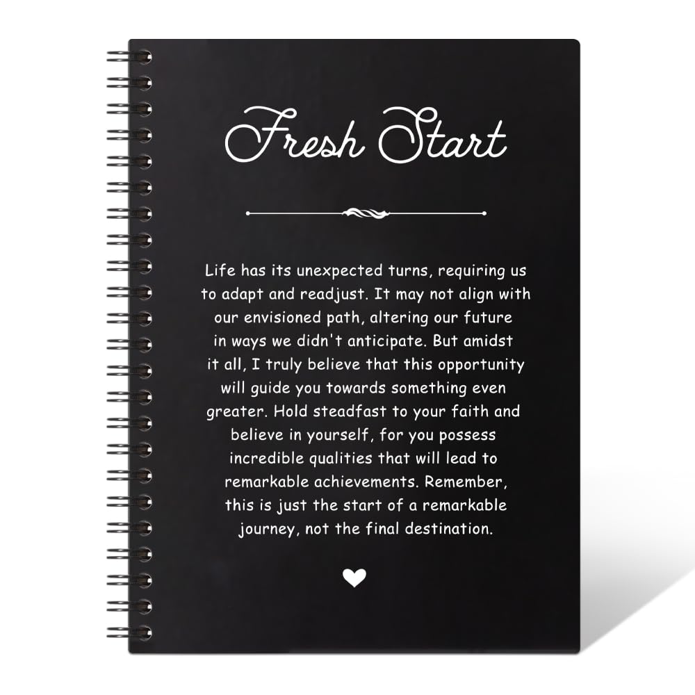 THEBESTU Fresh Start 160 Pages Hardcover Blank Spiral Notebook, Funny Personalised New Job Journal, Farewell New job Gifts for Coworker, Job Promotion