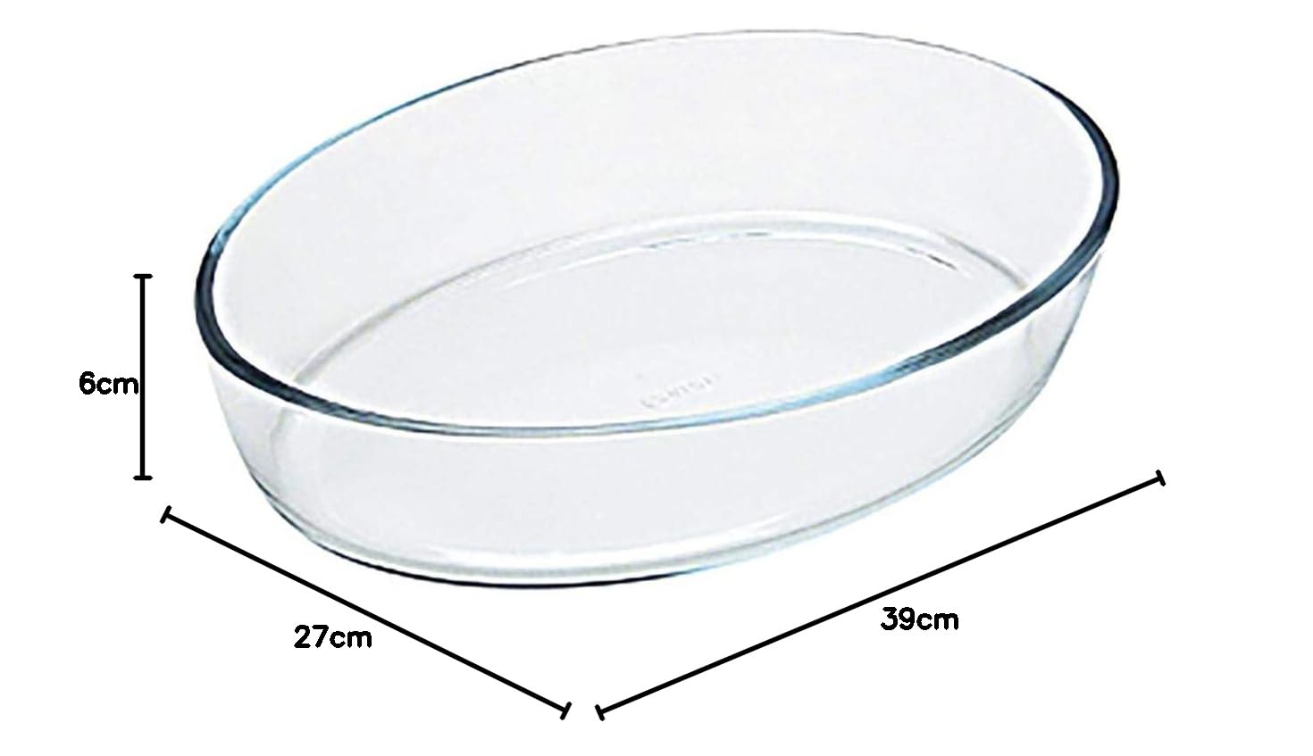 Pyrex 1041030 Essentials Plat à four ovale en verre - 39x27x6 cm