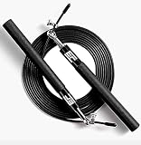 ef athletics Profi High-Speed Springseil aus Stahl mit Kugellager (Schwarz)