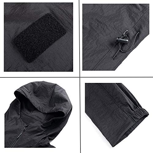 Image of EXCELLENT ELITE SPANKER Men's Lightweight Zip Waterproof Windbreaker Jacket Active Hooded Packable Jacket Trench Coats