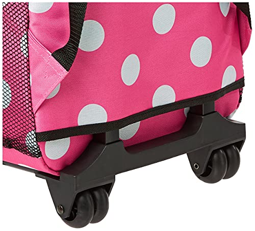 Image of Rockland Double Handle 17 inch Rolling Backpack, Pink Dot