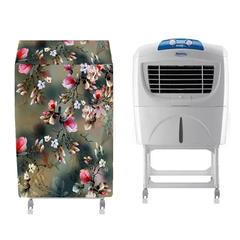 Image of Printed Cooler Cover Compatible for Symphony Sumo Jr 45-Litres Window Cooler, Waterproof Cover, Size (LXBXH) 65X53X57 Cm, Green.