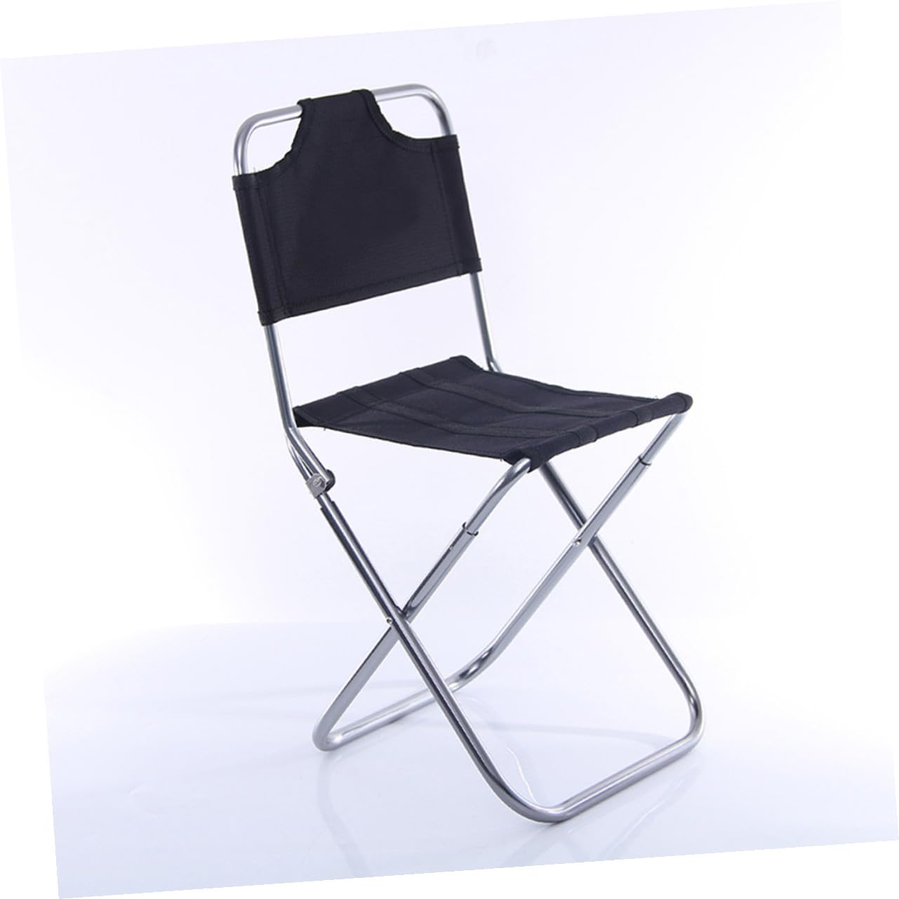 Gatuida Sgabello Pieghevole da Pesca in Lega di Alluminio Sedia Portatile da Campeggio con Schienale Ultra Leggera e Resistente per Escursionismo e Attività Outdoor Nero Argento