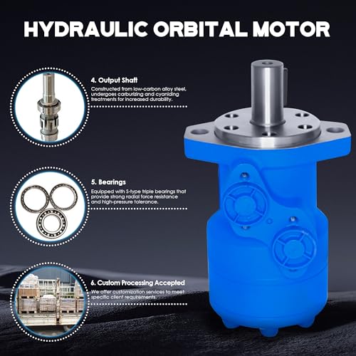ATO Hydraulic Orbital Motor, 4 Bolts Square, Flat Key, Engine Hydraulic Motor Flat Key,with 3 Layers of Rubber Sealing Rings,63cc/rev,for Slews, Sweeper Drives, Augers by ATO - Image 5