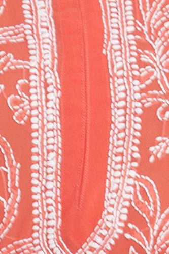 Image of Ada Lucknow Chikankari Hand Embroidered Faux Georgette Kurta Kurti Tunic Dress for Women A95504