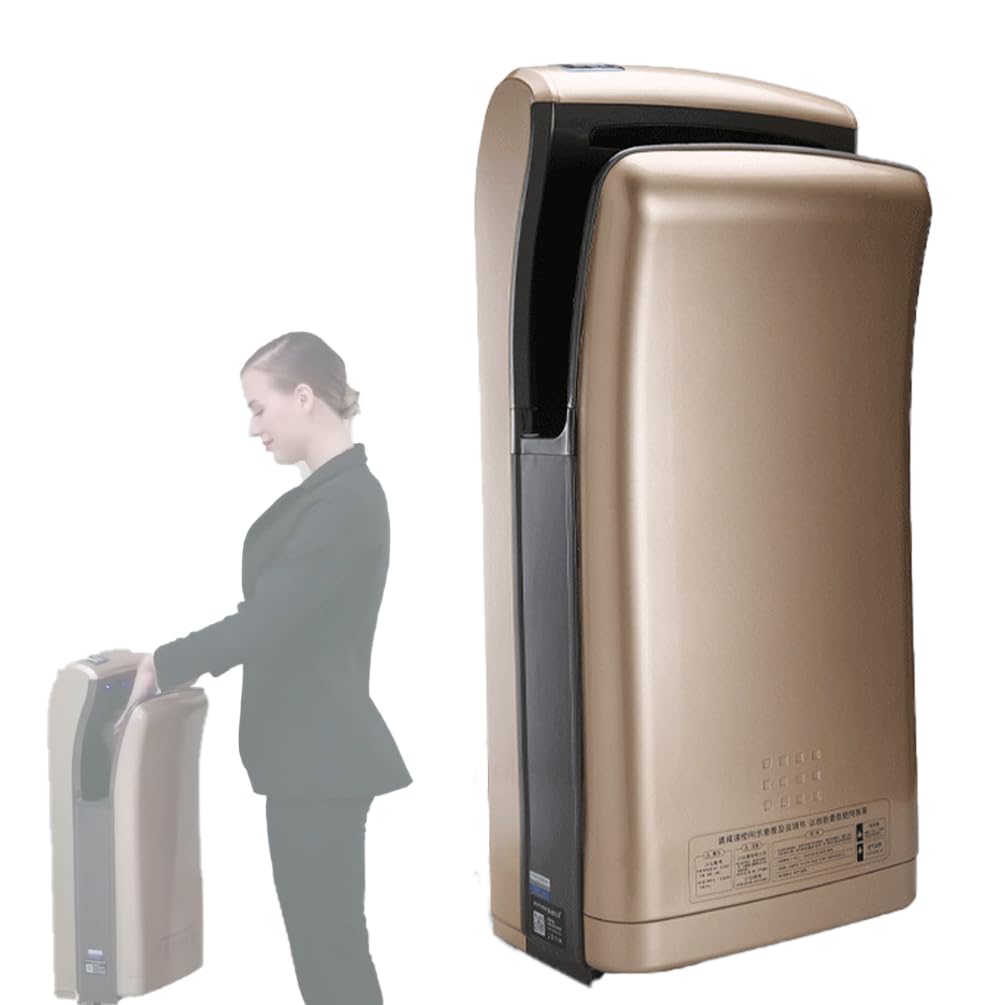FBJAMZ High-Speed Automatic,Hand Dryer 1800W Brushless Motor, Commercial Induction Design, Fast Drying in Seconds,Mounted for Restrooms. (Gold)