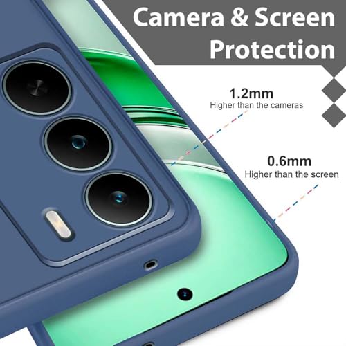 Image of Fashionury Liquid Silicon Back Cover for Realme P3 Lite 5G / Narzo 80 Lite 5G / Realme C73 5G / Realme C75 5G | Camera Protection | Anti-Fingerprint | Inner Velvet Fabric | Ultra Slim Case (Blue)