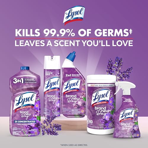 Image of Lysol Toilet Bowl Cleaner Gel, For Cleaning and Disinfecting, Septic Safe Toilet Bowl Cleaner, Lavender & Cotton Blossom Scent, 24 oz, (Pack of 2)