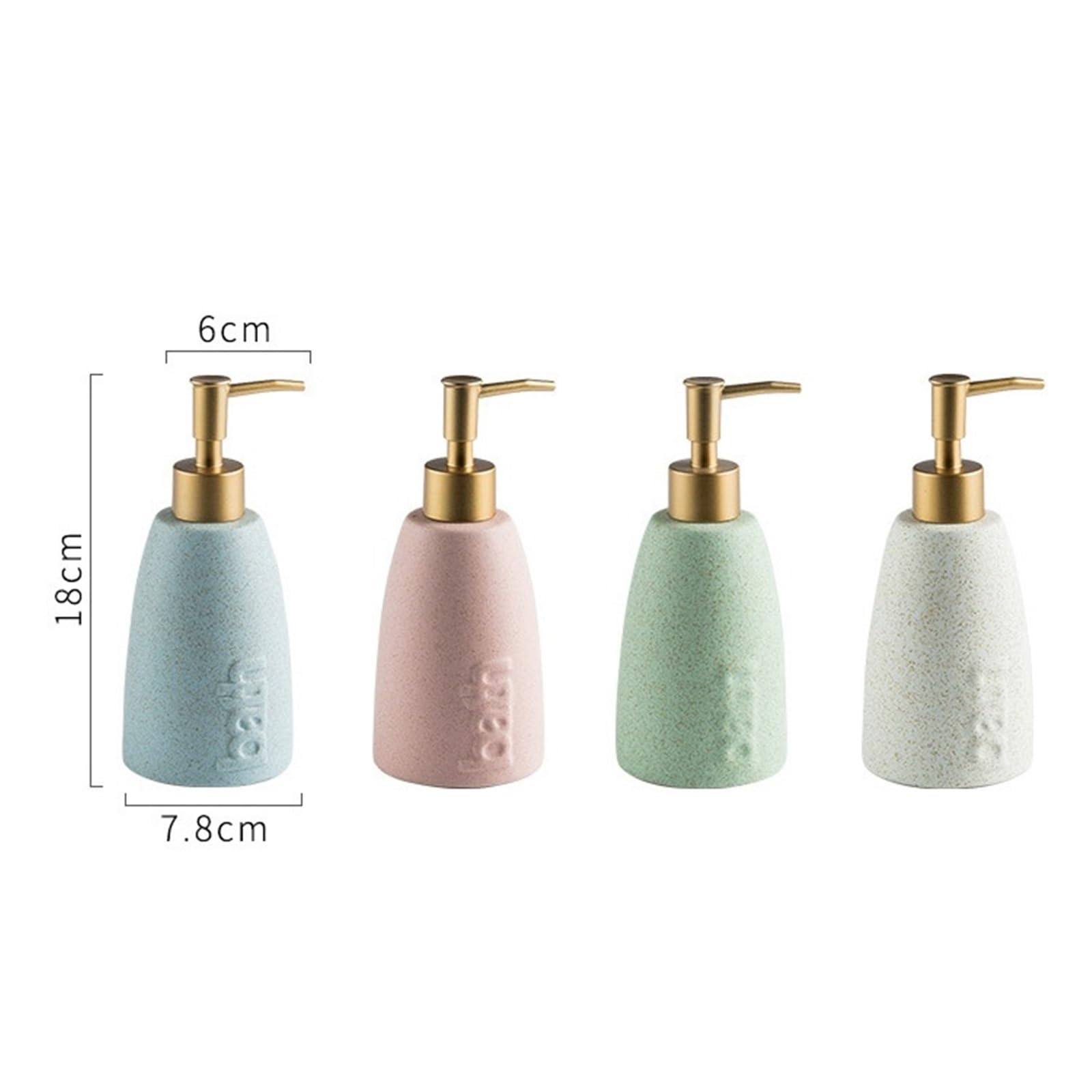 Dispenser di sapone da bagno in ceramica, ricaricabile, con erogatore a pompa, per sapone liquido, sapone per piatti, lozione shampoo (bianco)