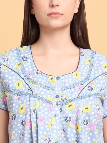 Image of Sweet Dreams Women's Cotton Maxi Night Dress Nightgown