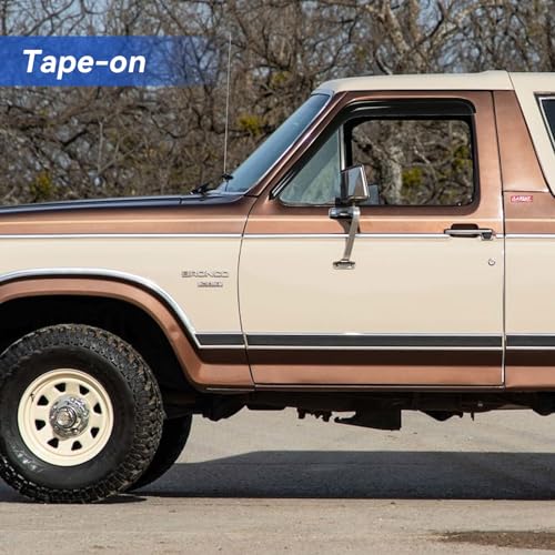 Image of Window Visors Rain Guards for 1980-1996 Ford F150 F250 F350 Standard Cab, Out-Channel Window Vent Wind Deflectors Visors Shades for 80-96 Bronco, for 2 Front Doors