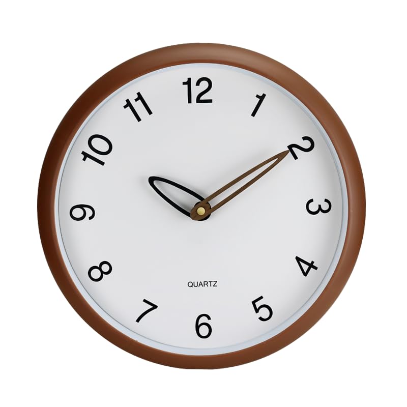Image of WHISKET - 12 Inch | Radium Silent Sweep Clock | Glow in Dark Clock, Classic Analog Silent Movement, Elegant Design for Drawing Living Room& Bedroom, Office. (MATT Brown)