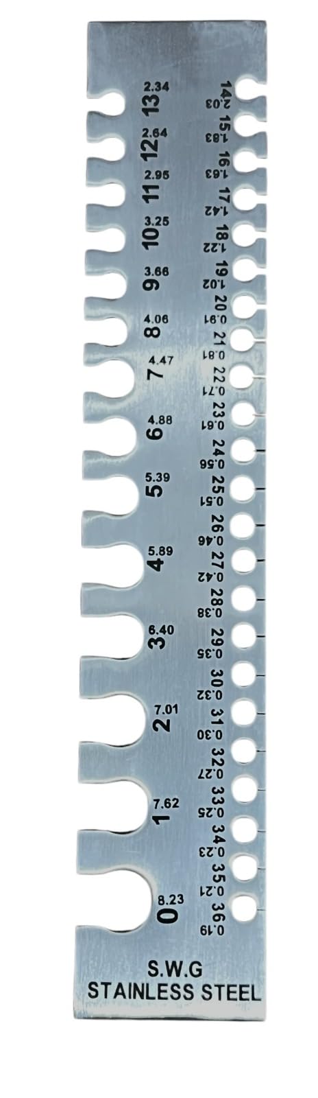 EPITECH MART SWG Sheet Metal Wire Cable Gauge Standard Thickness Gauge with Very Clear Numbers and Letters (Rectangular Wire Gauge)-image-27