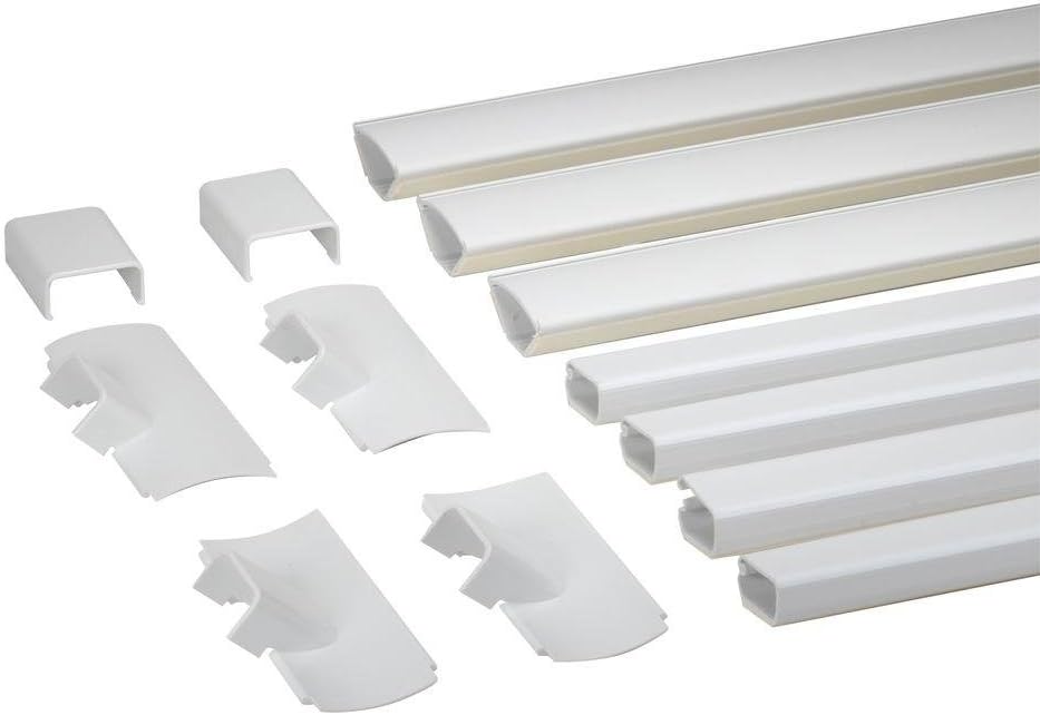 Legrand Wiremold C4050 Cornermate and Cordmate II Home Entertainment Kit 28 Foot 6 Piece Cord Cover Kit For Corners, Organizer for Wall, Holds Up to 3 Cords or Cables, White (1 Pack)