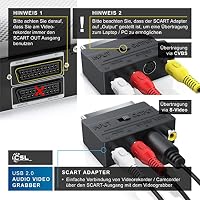 CSL - USB 2.0 Audio Video Grabber inkl. Zubehörset Neue Software Windows 11 fähig - VHS - Videoadapter zur Bearbeitung Nachbearbeitung - vergoldete Kontakte – Ansicht 5