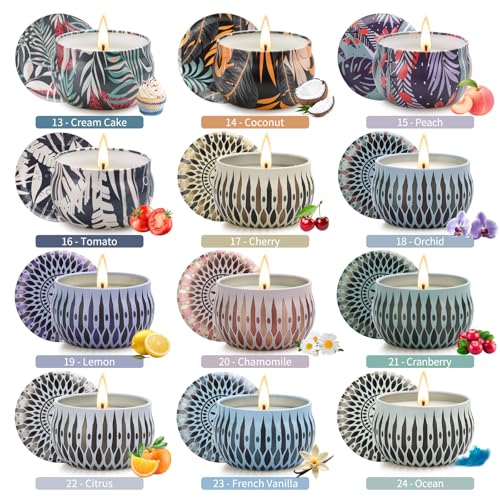 Image of Scented Candles Gift Set, 24 Pack Soy Wax Aromatherapy Candles