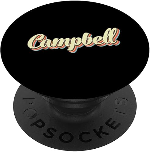 Campbell TShirt Retro Art Baseball Font Vintage PopSockets Swappable PopGrip