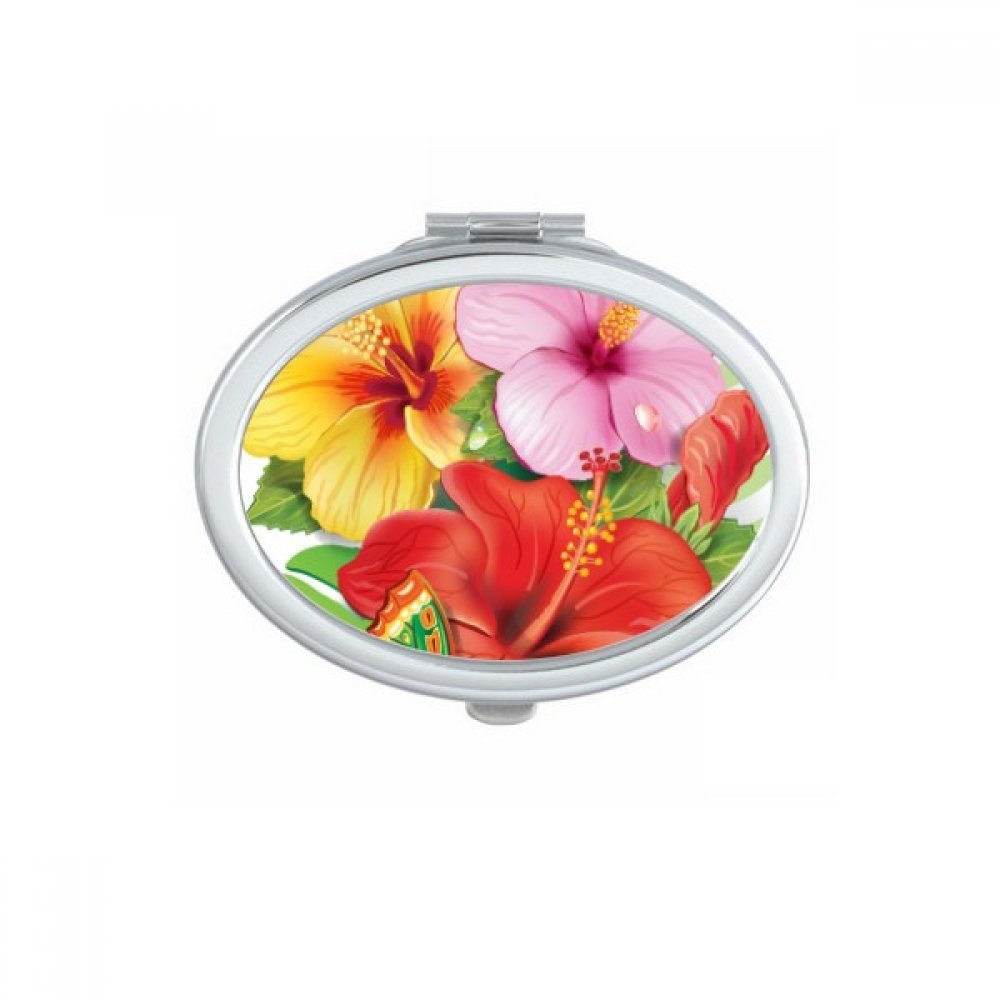 Miroir de poche compact ovale pour corriger le maquillage coulé sans encombrer le sac