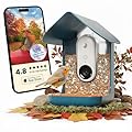 Birdbuddy PRO Non Solar Smart Bird Feeder with Camera - AI Bird Species Identification, 5MP Photos, 2K HD Video Live Stream Camera, Slow-Motion Video, 2.6in Focus - Blue - Non Solar